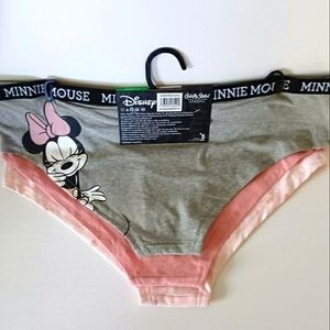 Disney Minnie Mouse 3 Pack Cotton Stretch Hipster Panties XL NWT briefly stated